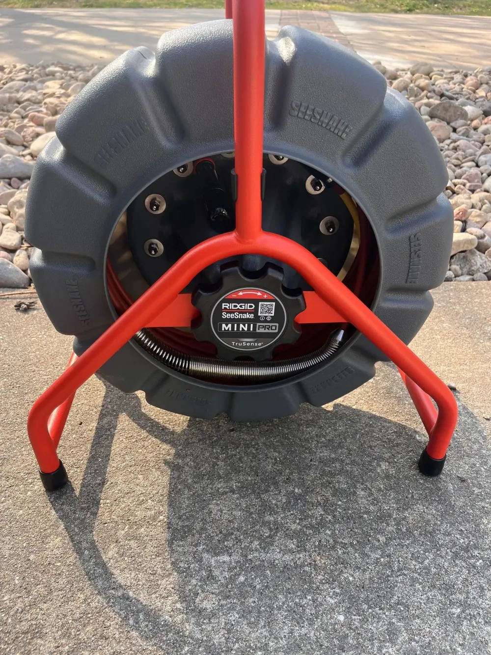 RIDGID SeeSnake Mini Pro camera reel used for sewer video inspection